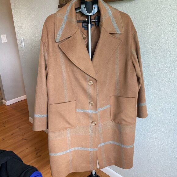 Pendleton Longline Duster Wool Blend Coat Jacket Overcoat Plaid Women's 20W - Picture 3 of 6